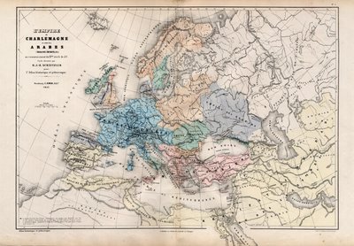 The Empire of Charlemagne, from Atlas Historique et Pittoresque, by M J-H Schnitzler, 1857 by French School